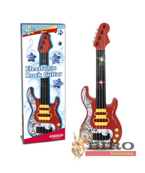 BT Chitară electrică rock, roșu/negru/albă, 46661